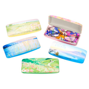 Scenic landscape hard shell eyeglasses cases with inspirational quotes